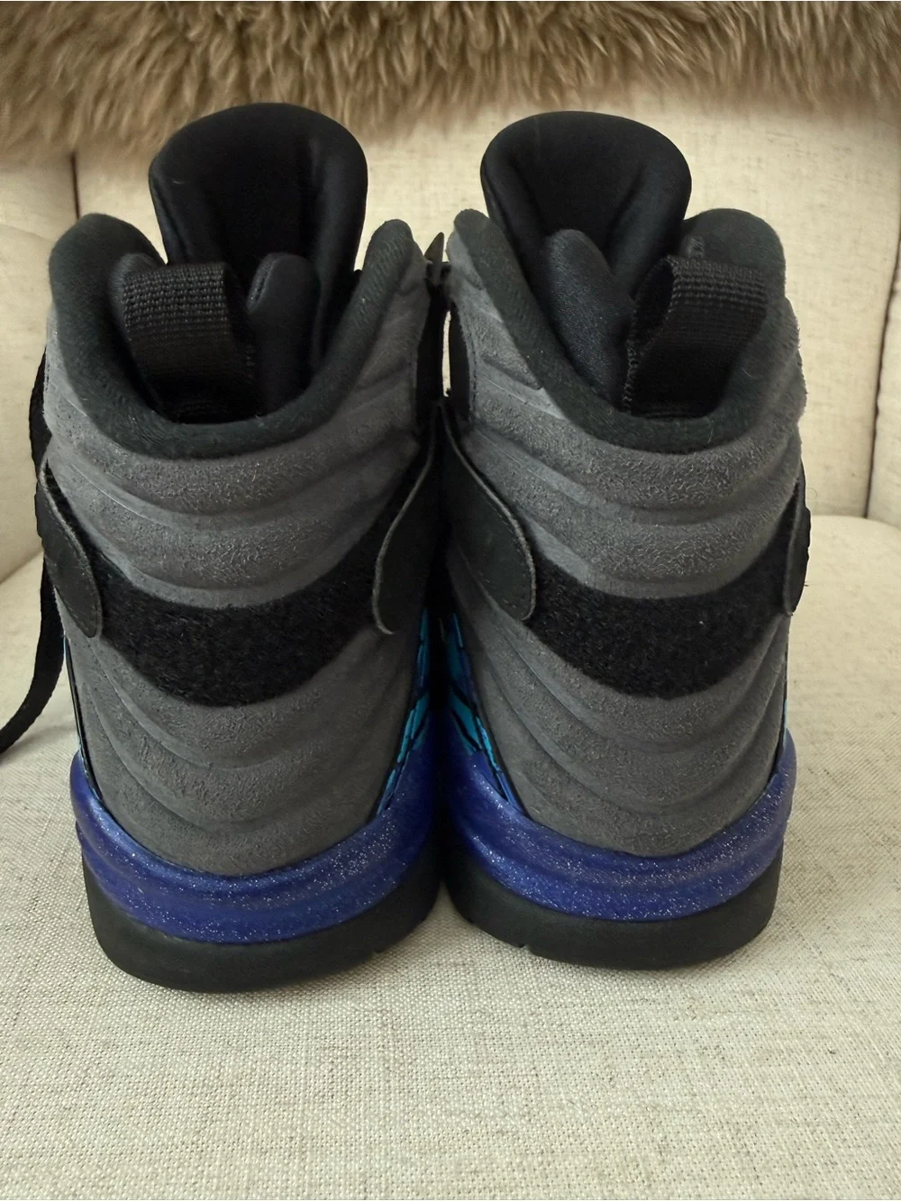 Air Jordan 8 Retro Aqua 2015 Mens Size 11.5 Black Blue Basketball Sneakers Shoes